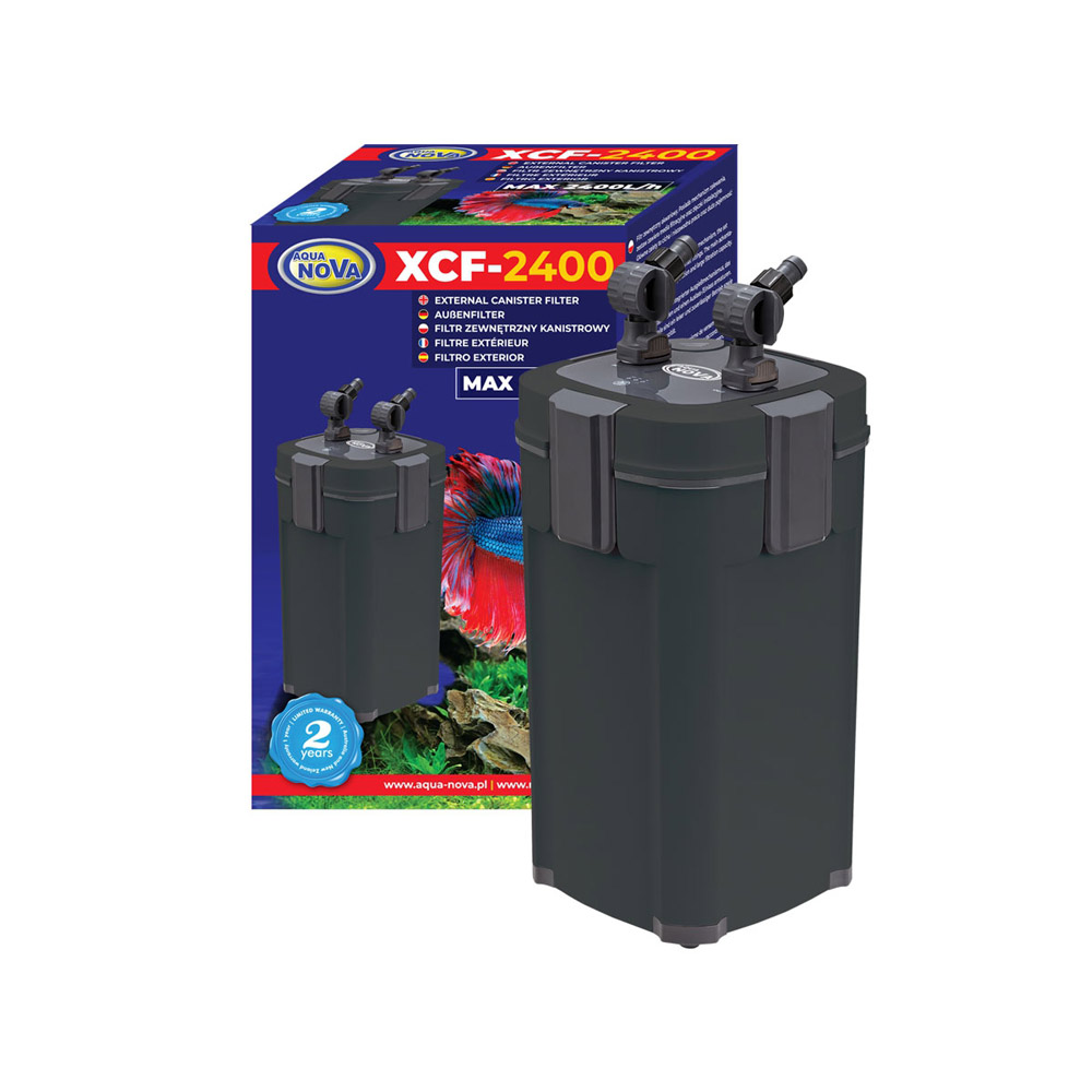 Aqua Nova XCF-2400 – Filtre externe pour aquarium jusqu’à 500L