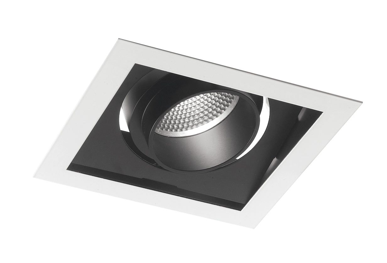 Encastré Apollo anti-éblouissement LED noir à lumière orientable 30W lumière chaude