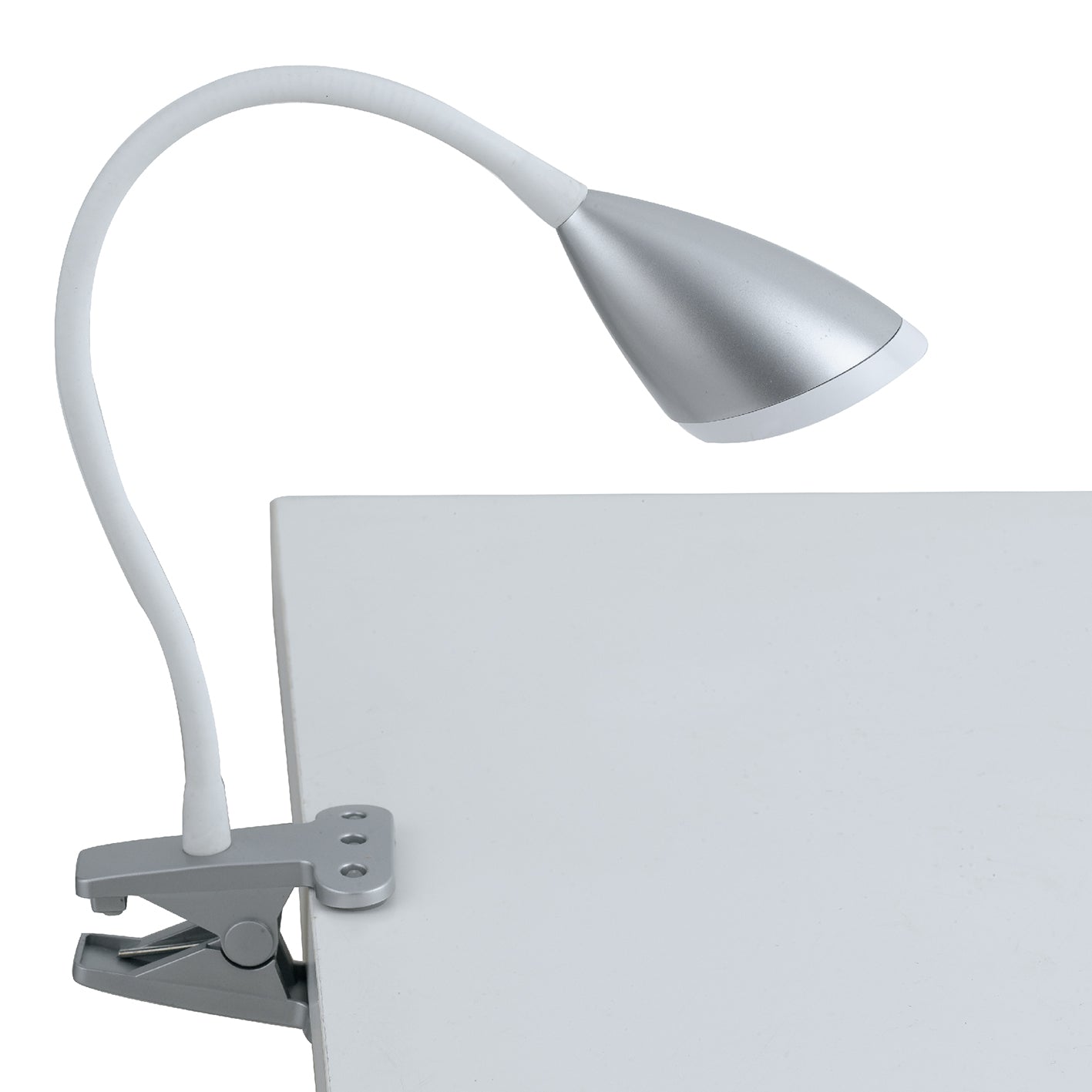 Lampe de lecture LED argentée HEGEL avec pince 3,7W 4000K (lumière naturelle)