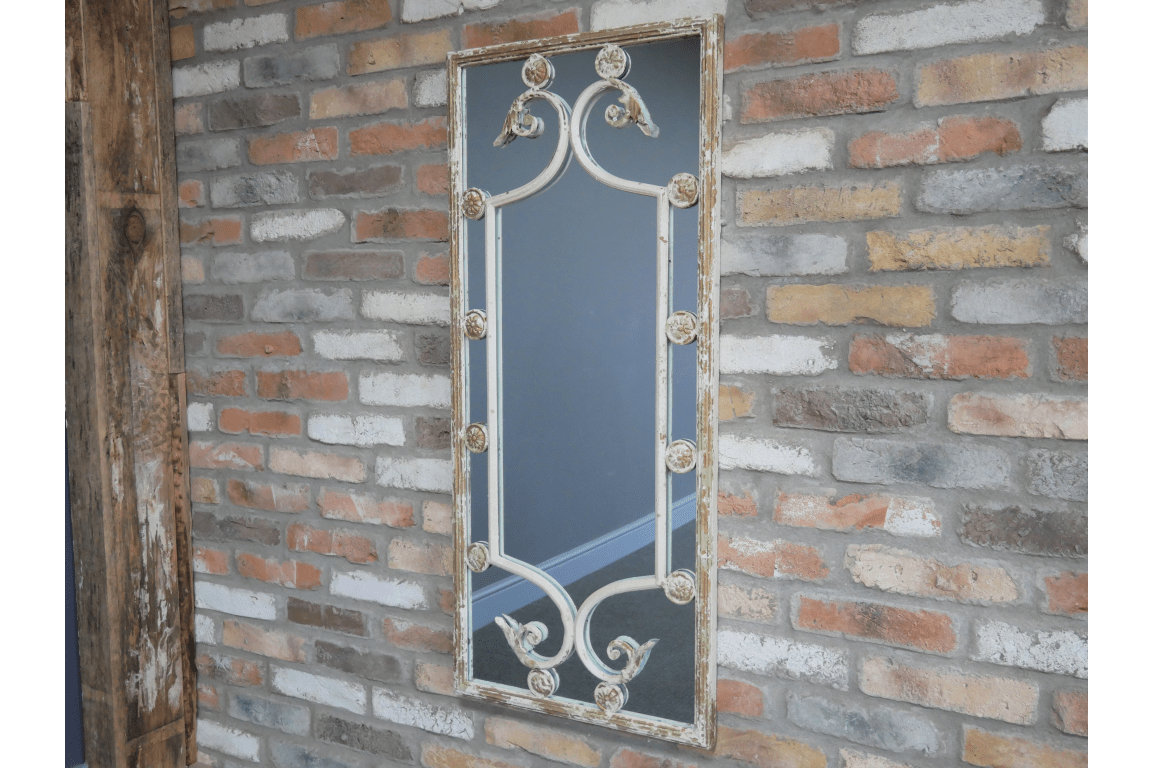 Miroir Mural En Métal Finition Brocante