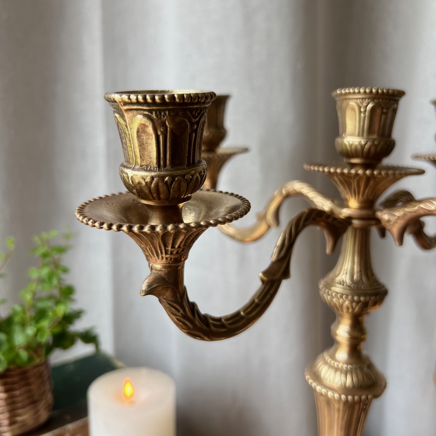 Grand chandelier en laiton 5 feux – Image 6