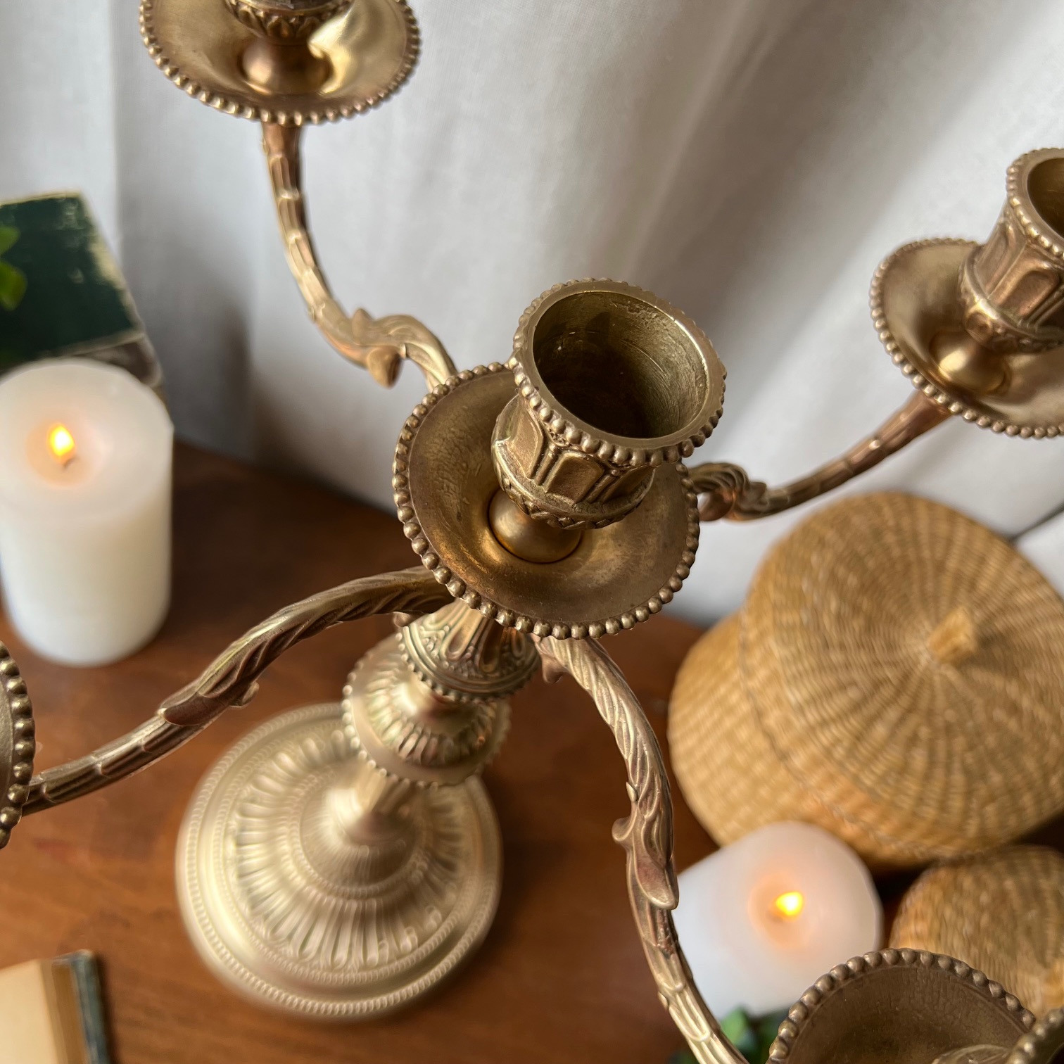 Grand chandelier en laiton 5 feux – Image 7