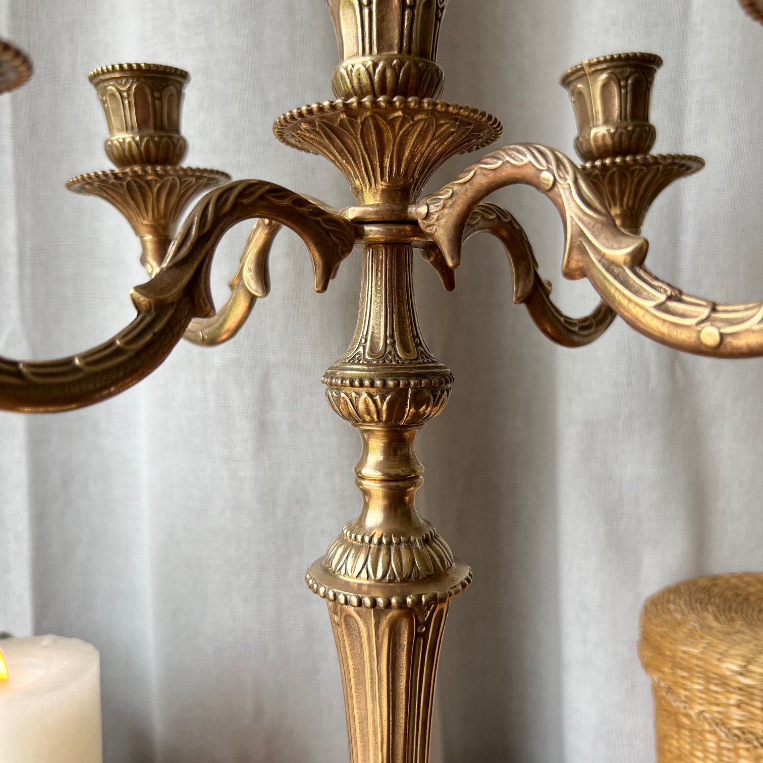 Grand chandelier en laiton 5 feux – Image 8