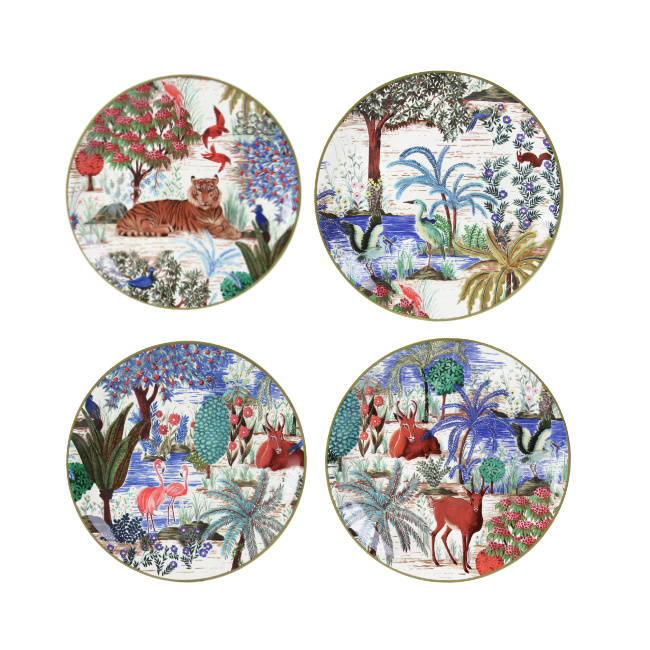 Coffret de 4 assiettes canapés Jardin du Palais