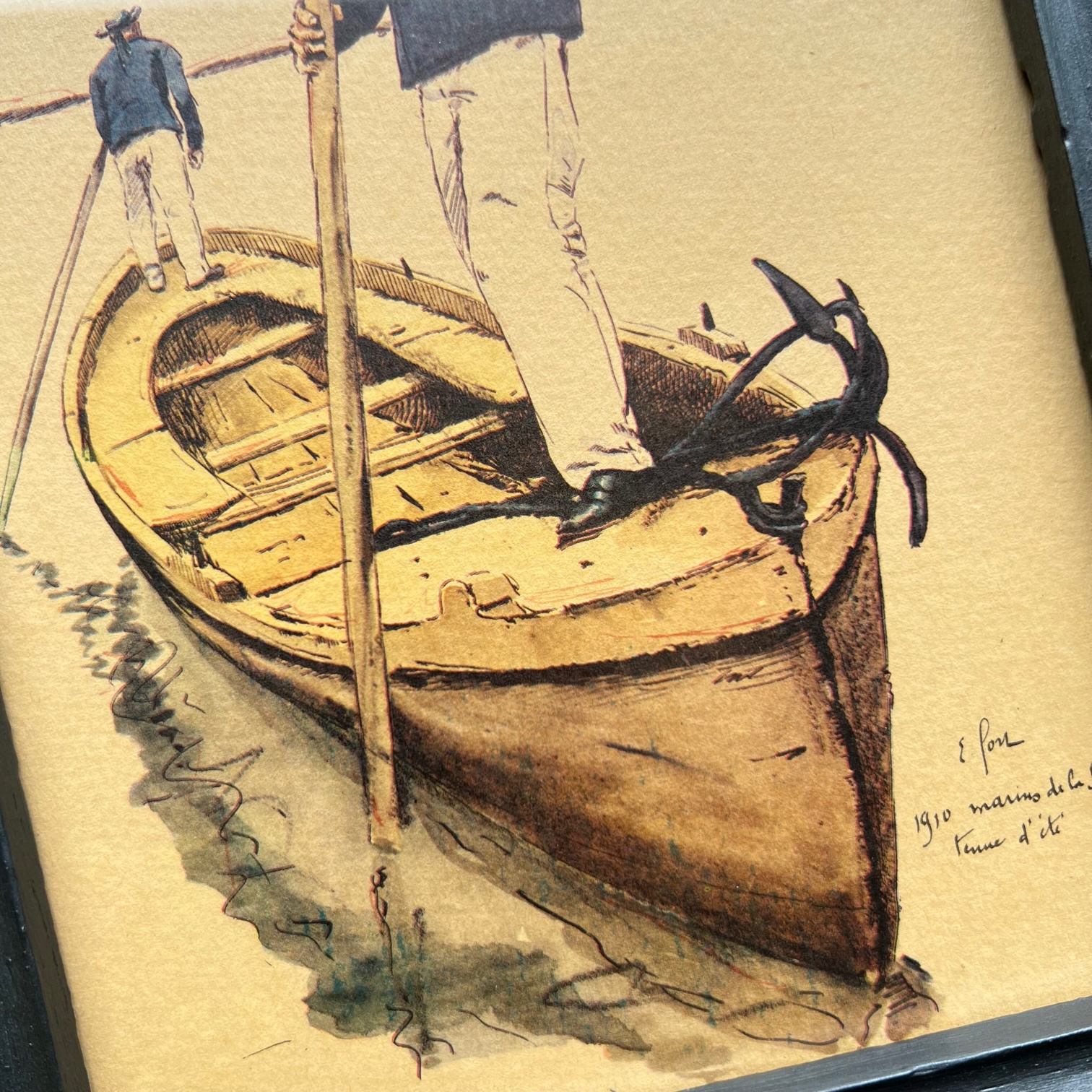 Gravure « Les marins de la douane » 1910 – Image 4