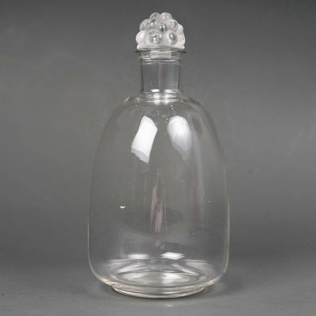 1931 René Lalique – Service Thomery Verre Blanc – 6 Verres, 1 Carafe, 1 Plateau – Image 8