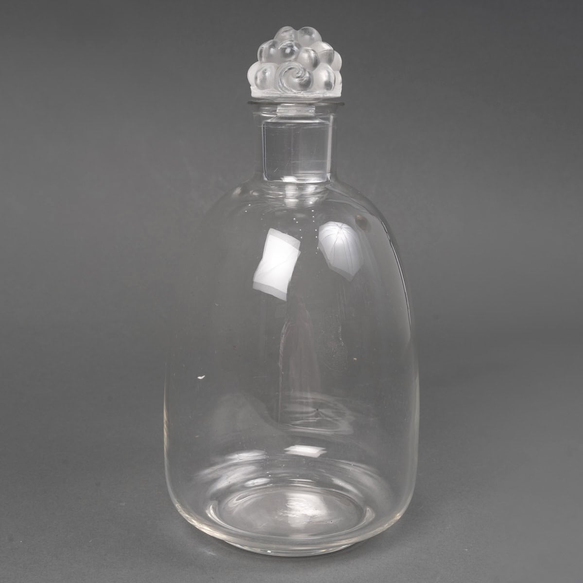 1931 René Lalique – Service Thomery Verre Blanc – 6 Verres, 1 Carafe, 1 Plateau – Image 9