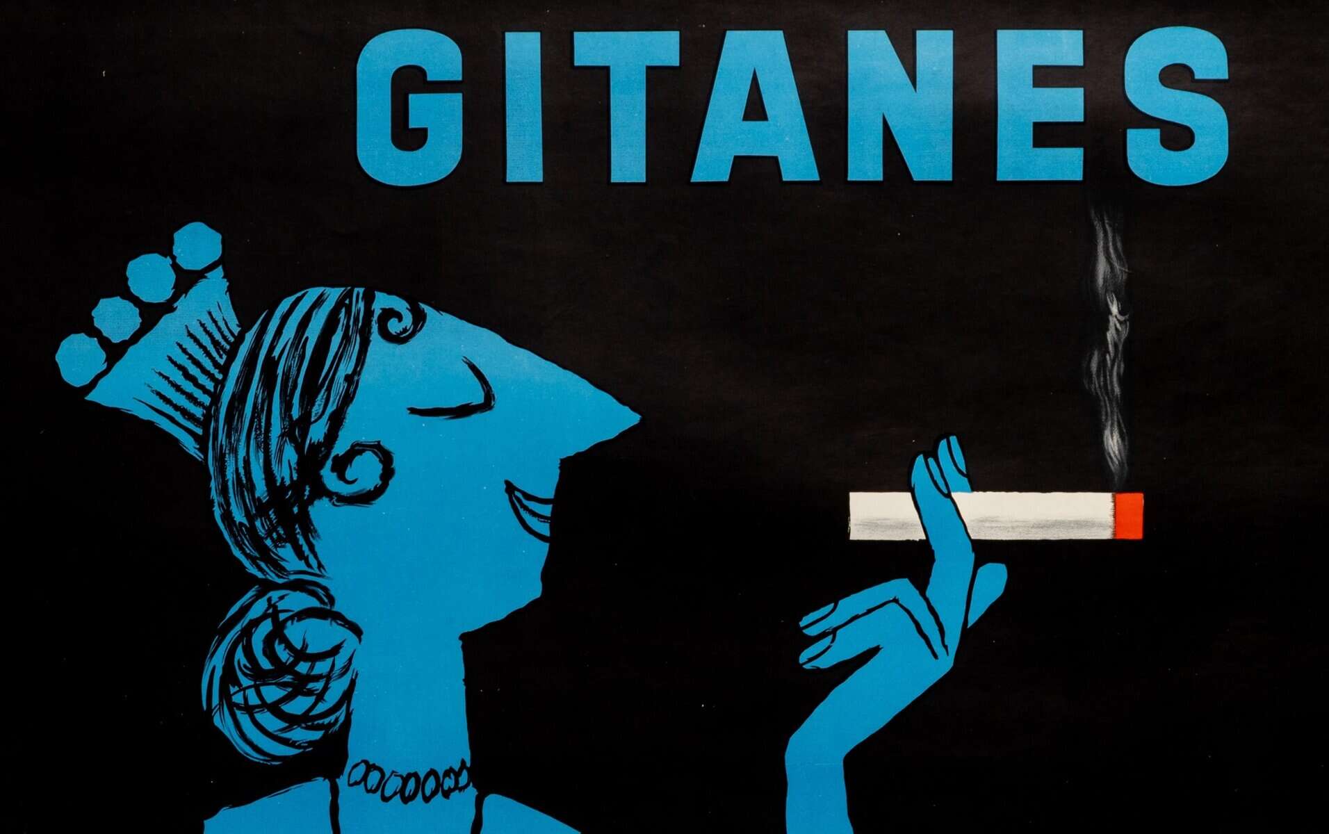 Affiche Originale, Raymond Savignac, Gitanes, Cigarettes, Tabac, Fumeur, Paquet, Cartouche, Filtre, Fumée, Cendre, Femme, 1953 – Image 2