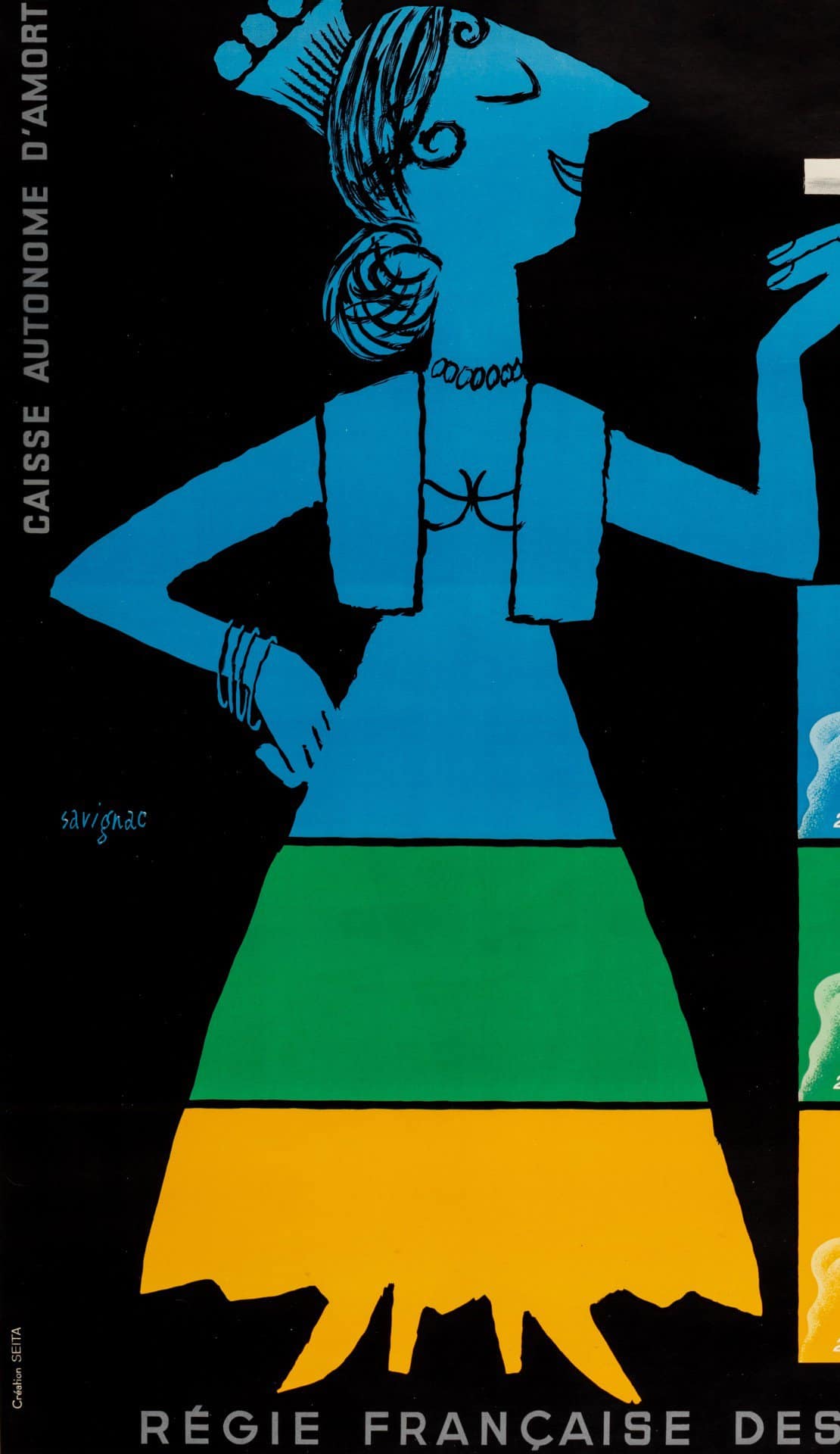 Affiche Originale, Raymond Savignac, Gitanes, Cigarettes, Tabac, Fumeur, Paquet, Cartouche, Filtre, Fumée, Cendre, Femme, 1953 – Image 4