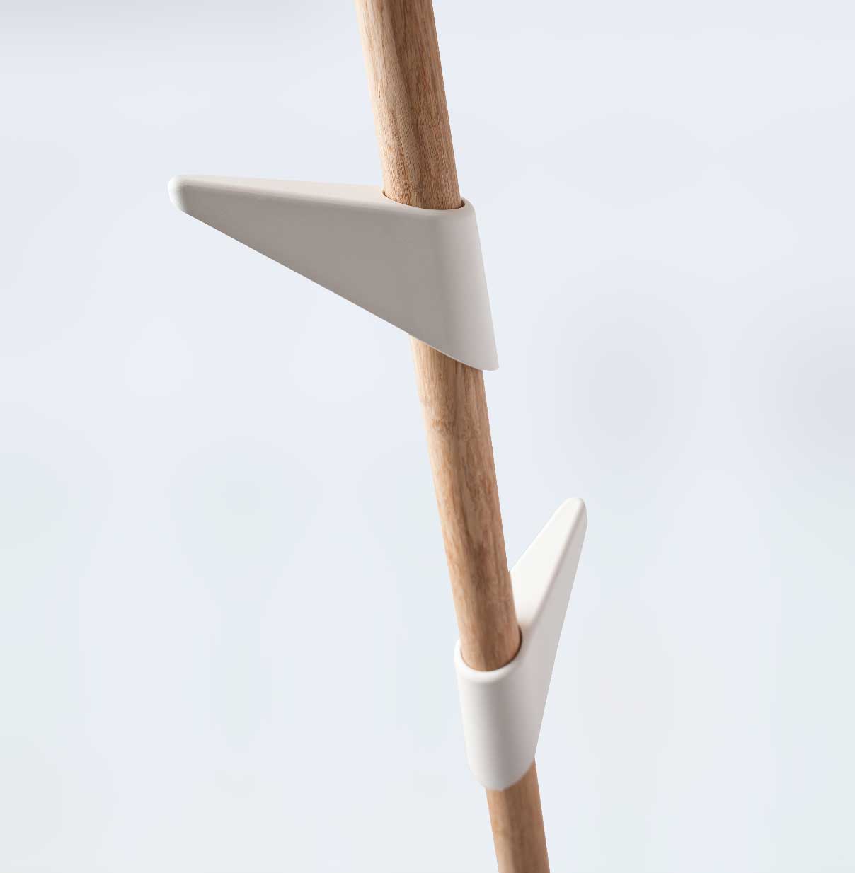 Bamboo 3 Cascando / Portemanteau design 15 crochets Blanc – Image 2
