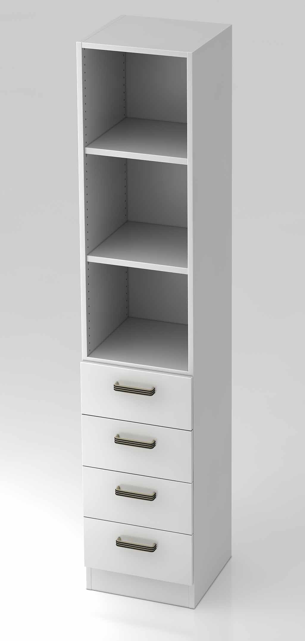 Officina 1 / Etagère Haute étroite 4 tiroirs H200
