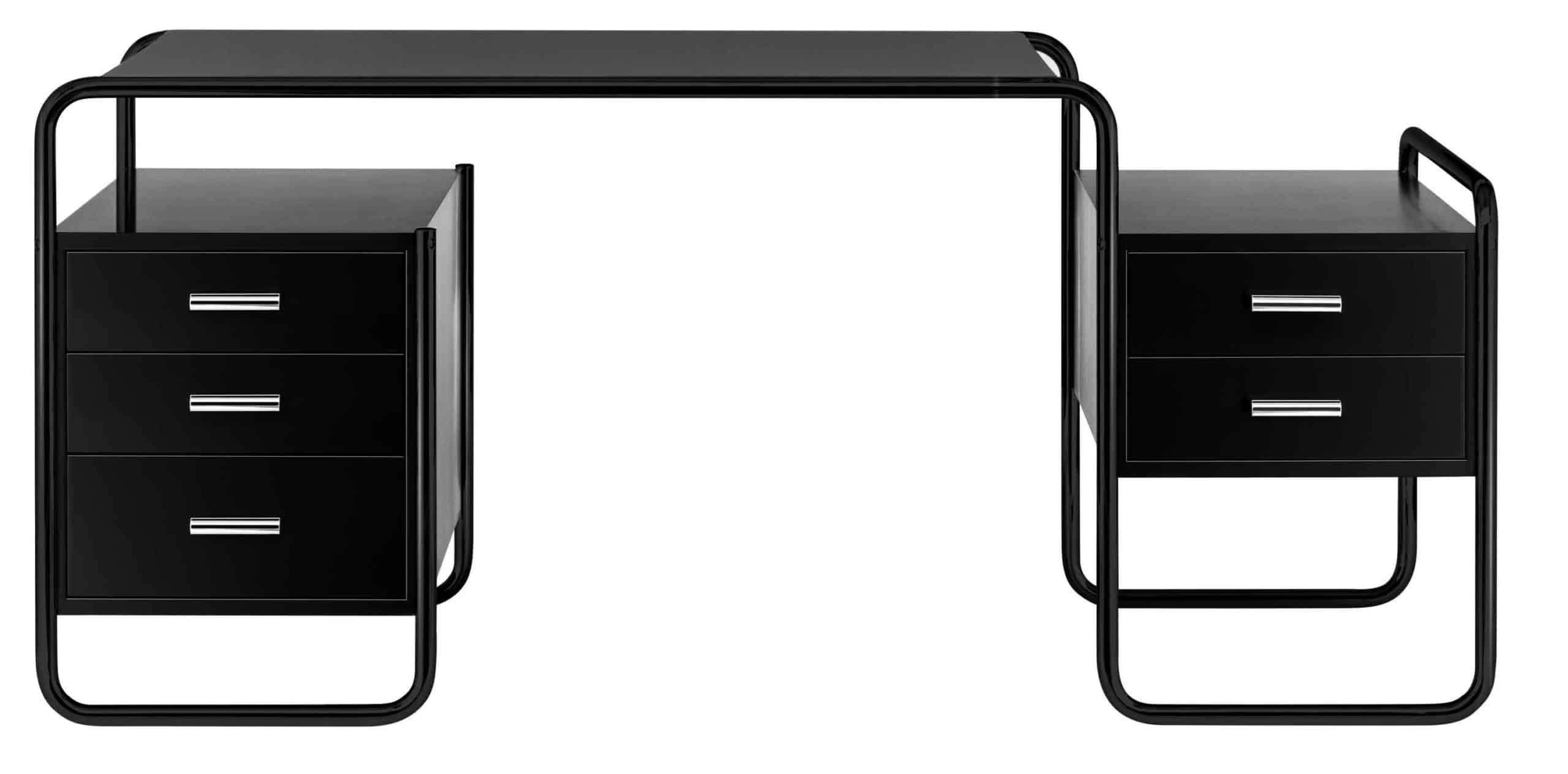 S 285 Thonet / Bureau Marcel Breuer L164 cm 2 caissons structure laquée