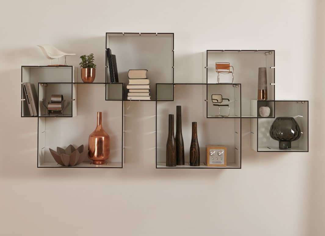 Konnex / Etagère design murale modulable lot de 3 cubes encastrables