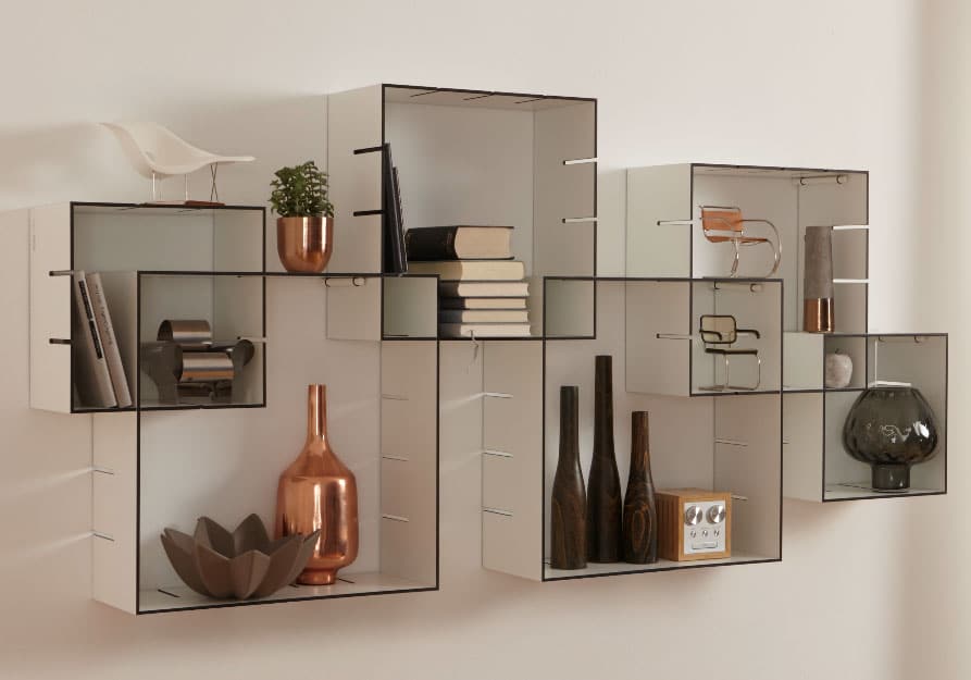 Konnex / Etagère design murale modulable lot de 3 cubes encastrables – Image 2
