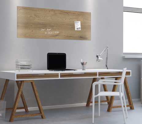 Vision / Tableau en verre magnétique 130 x 55 cm Bois naturel – Image 5