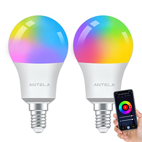 Ampoule Connectée WiFi E14 A60 9W Ampoule LED Intelligente RGB lot de 2 – Antela