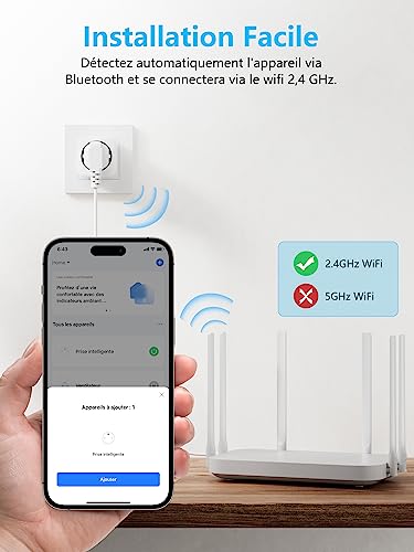 Prise Connectée WiFi, Prise Alexa Programmable, Compatible avec Alexa/Google Home lot de 4 – EIGHTREE – Image 5