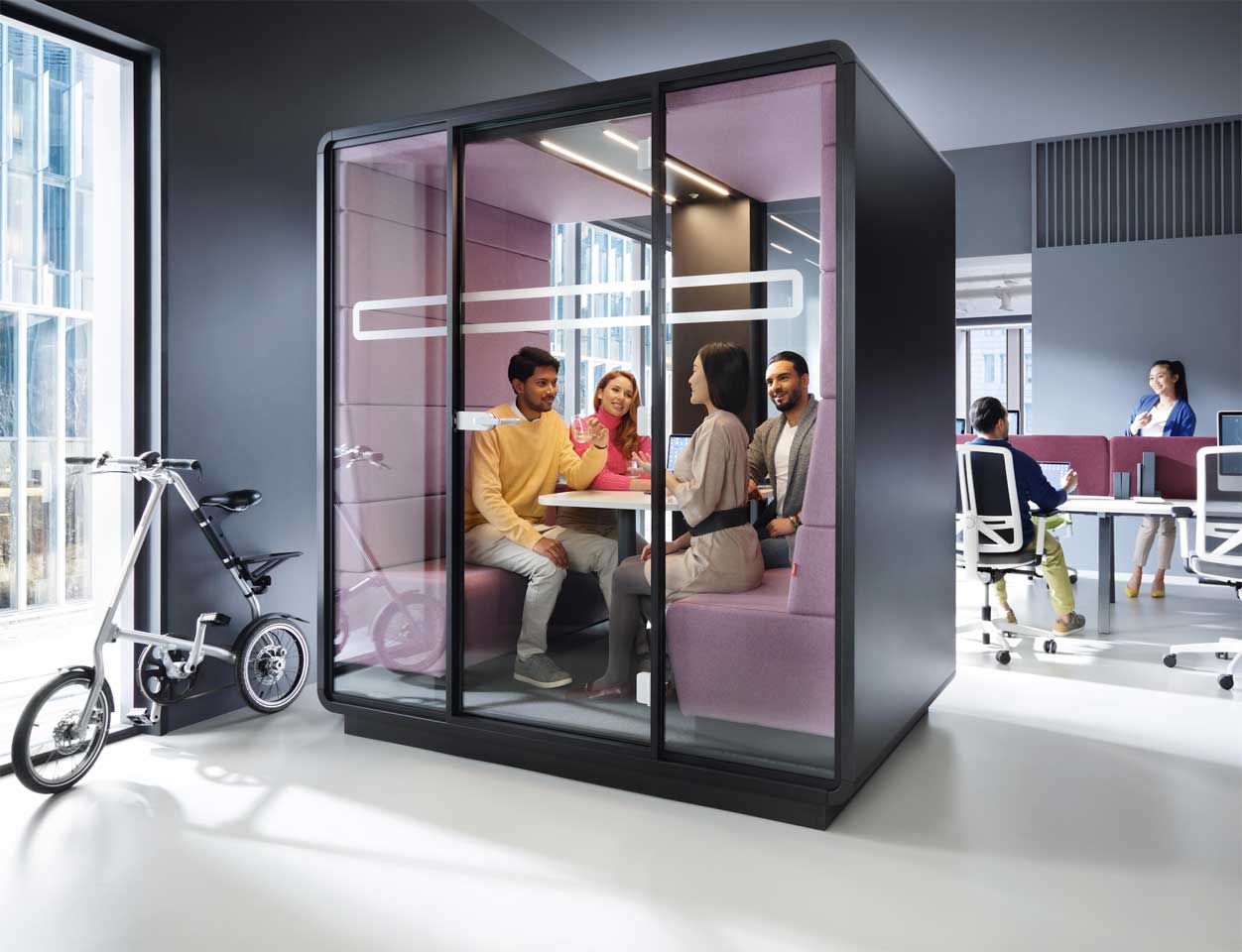 HushMeet Mikomax / Cabine acoustique 2-4 personnes Hushoffice