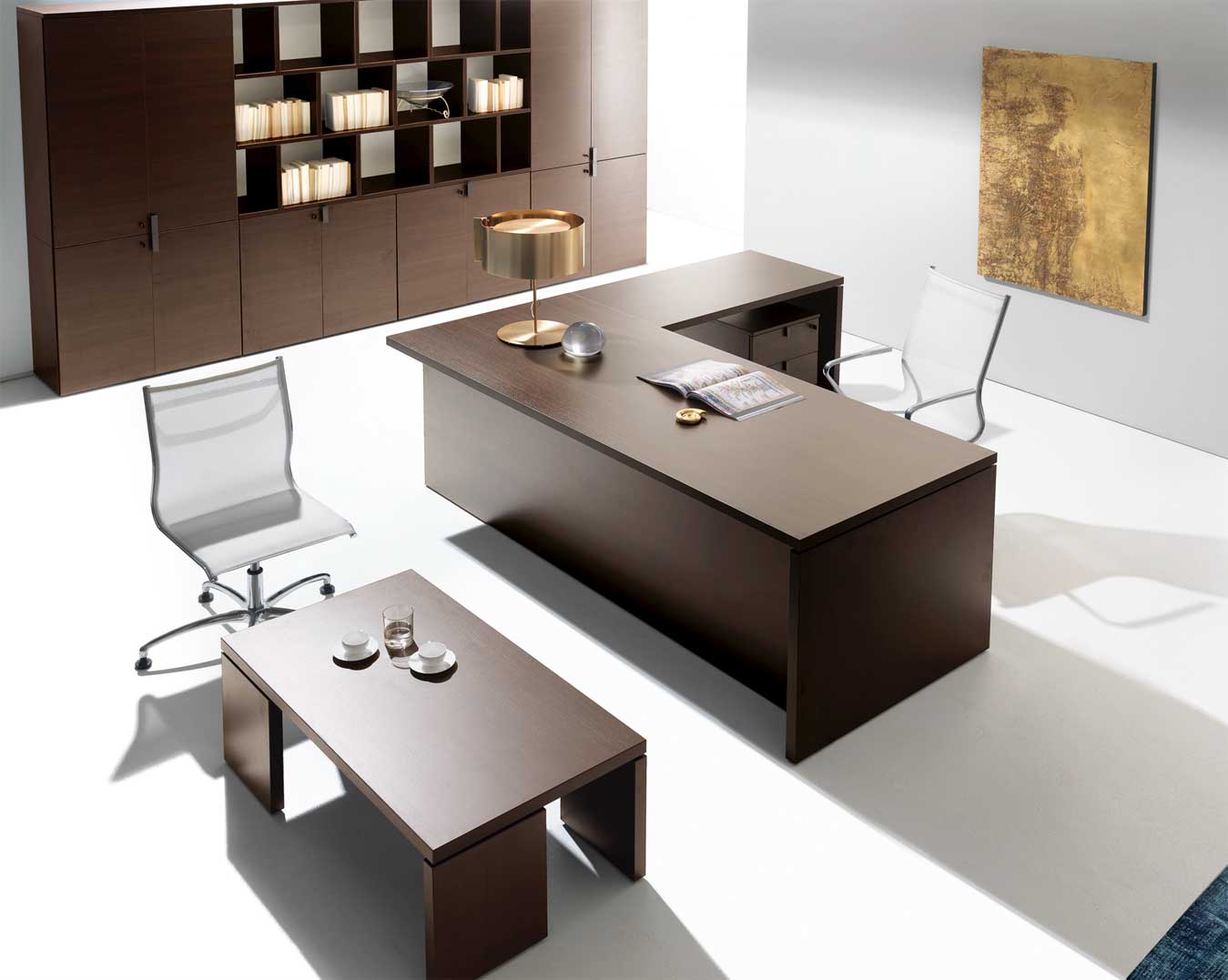 Lithos / Bureau de direction avec retour et voile de fond intégral