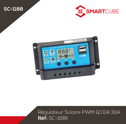 Régulateur Solaire PWM 12V 24V 30A
