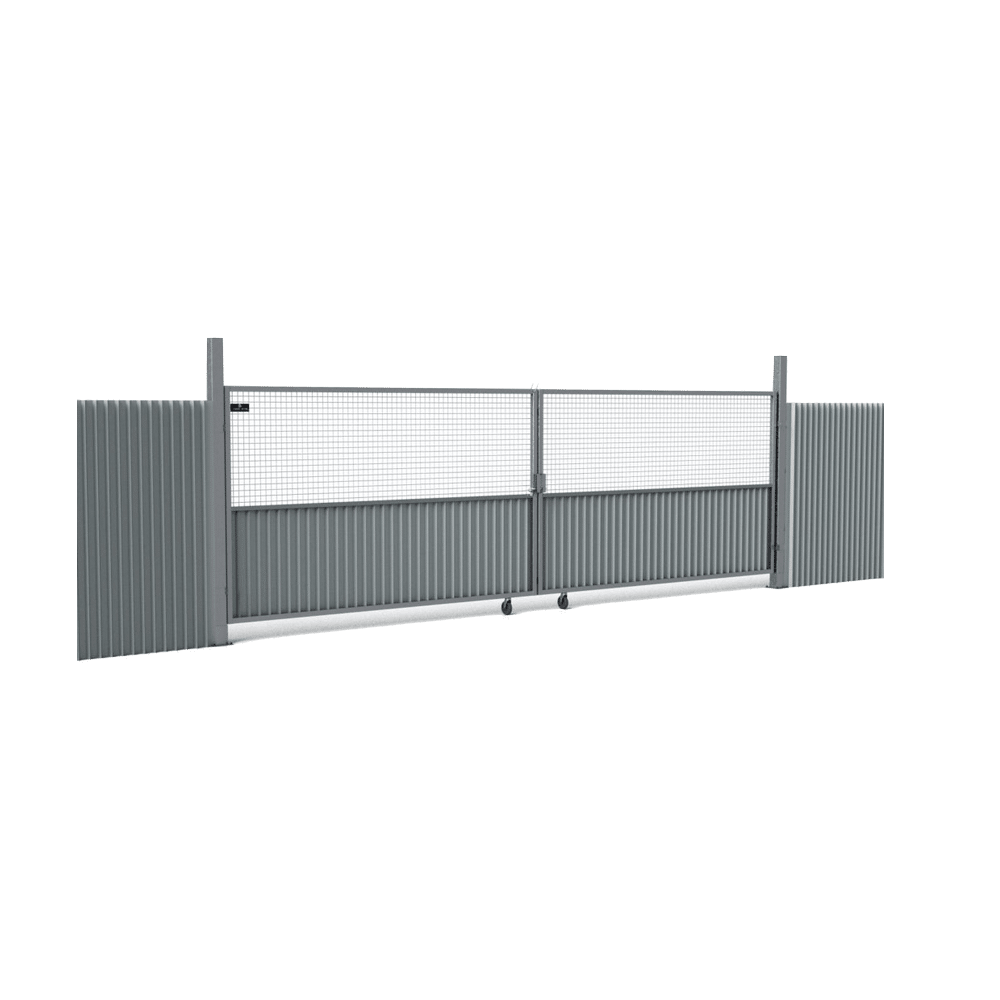 Portail de Chantier Coulissant Bardée ou Semi Grillagée
