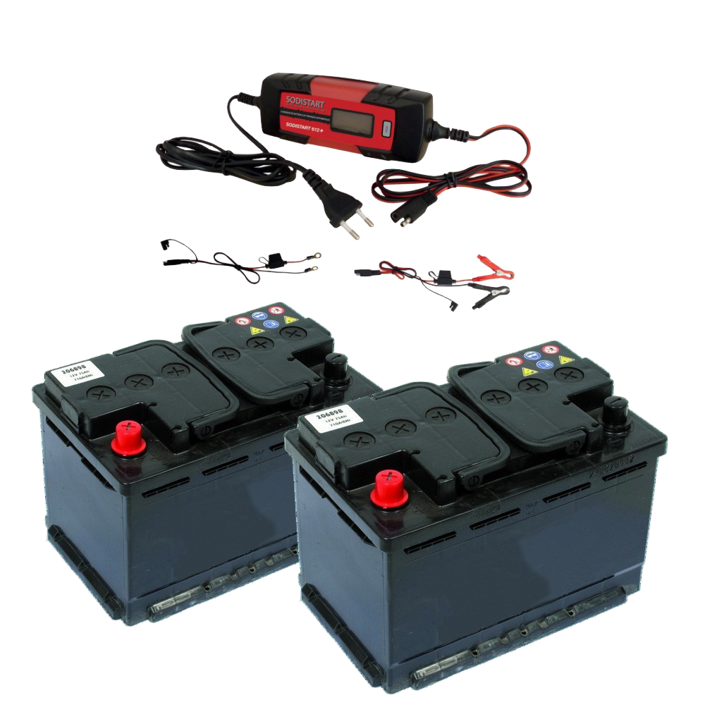 Pack de 2 FEUX DE CHANTIER tricolore avec décompte de temps+2 panneaux + 2 Batteries Décharge lente + Chargeur – Image 4