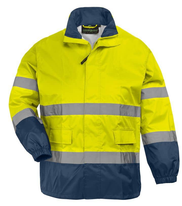 Ensemble veste et pantalon de pluie Haute Visibilité – Double bandes rétro-réfléchissantes