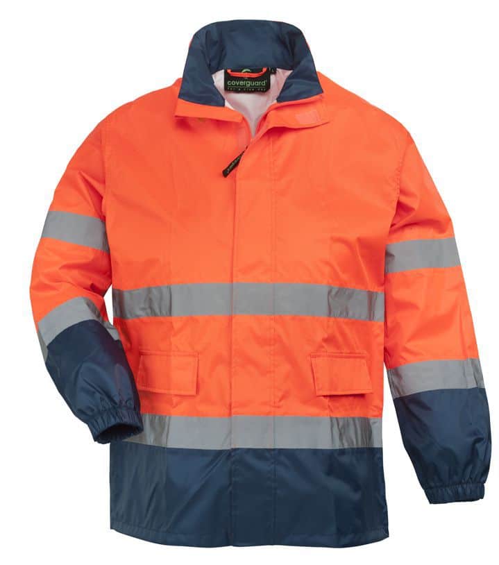 Ensemble veste et pantalon de pluie Haute Visibilité – Double bandes rétro-réfléchissantes – Image 2