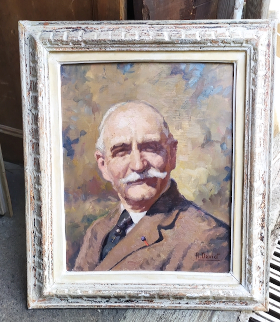 Tableau HST Portrait Masculin signé A.David