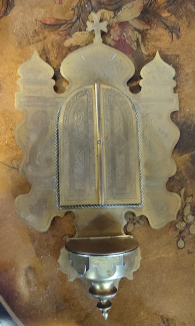 Bénitier Bronze et Médaillon décor émaillé – Image 4