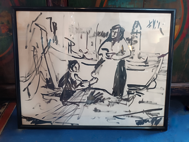 Tableau Joan Felip Vila « Collioure » encre sur papier Epoque XXème – Image 2