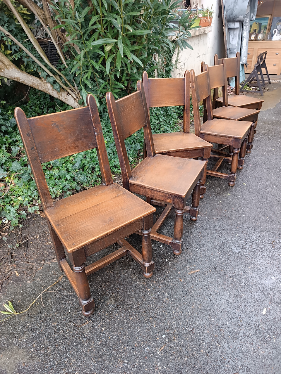 Chaises Rustiques série de six