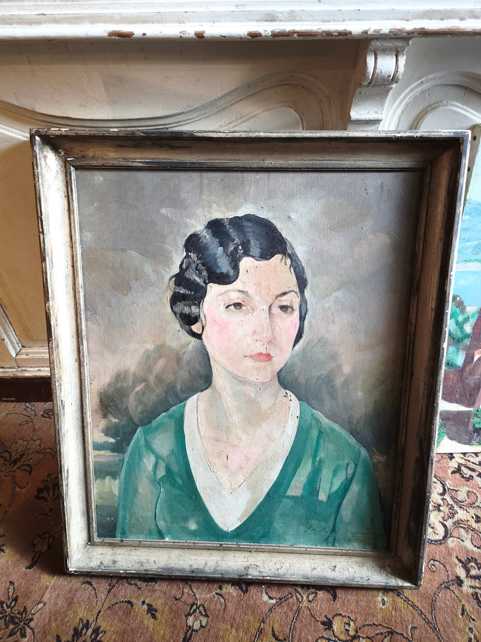 Tableau M.Echegaray « portrait » huile sur toile Epoque XXème – Image 4