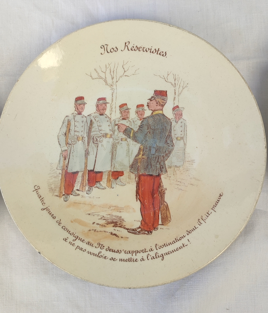 Assiettes « les Réservistes » Faïence début XXème – Image 5