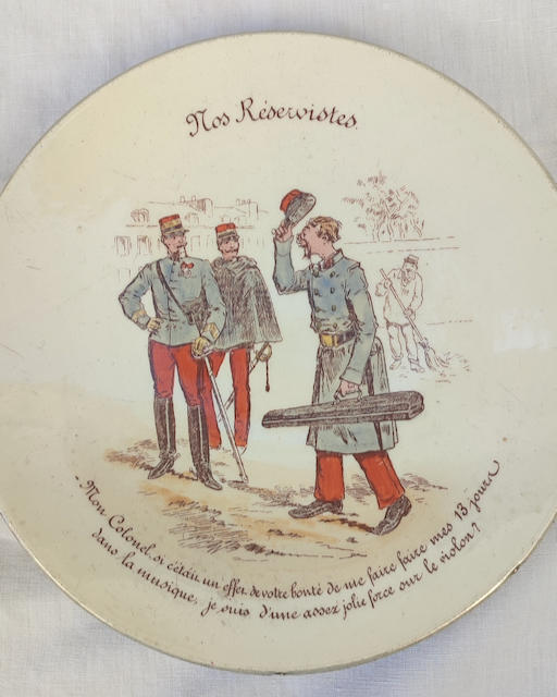 Assiettes « les Réservistes » Faïence début XXème – Image 4