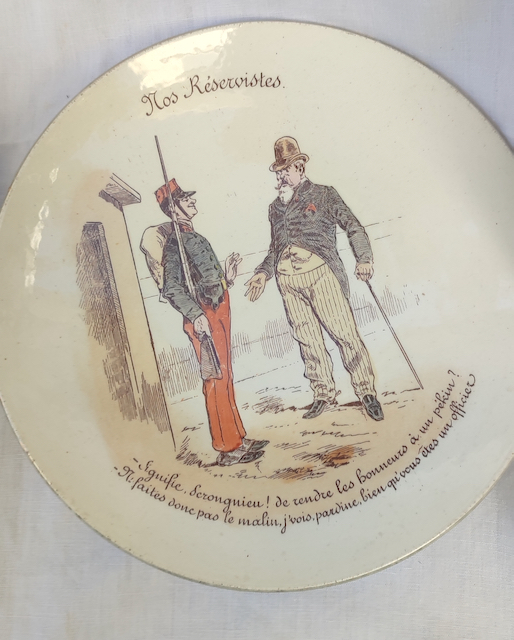 Assiettes « les Réservistes » Faïence début XXème – Image 3